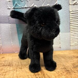 Douglas Black Cat 9" Plush Toy Standing Stuffed Animal Realistic Midnight